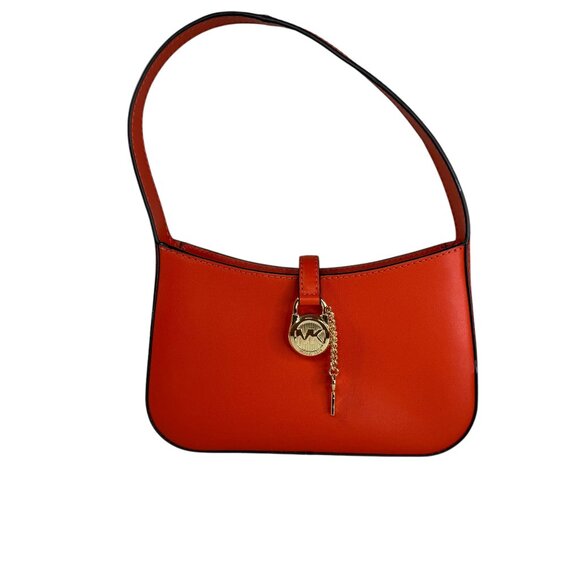 Michael Kors Lock Charm Small Shoulder Bag in Red Clay Leather NWOT - Picture 1 of 10